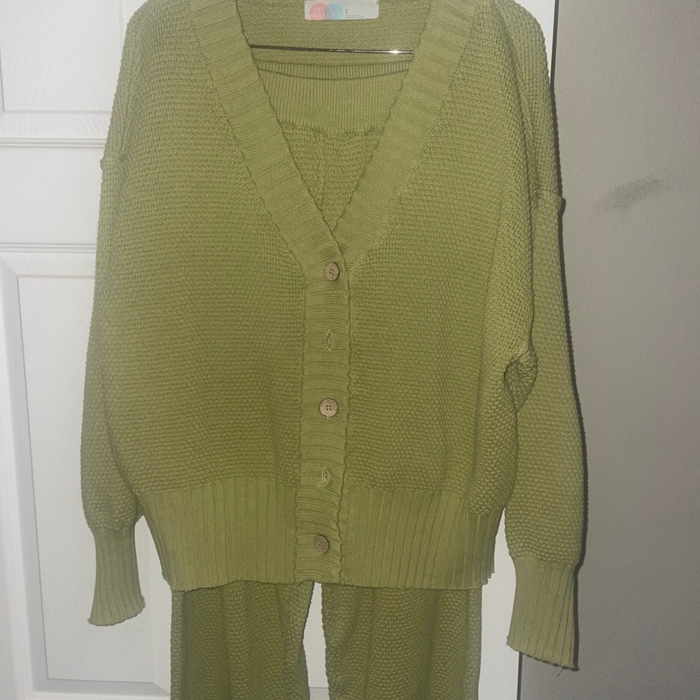 Olive Green Women's Sweater Set